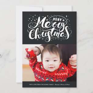 Cartes Pour Fêtes Annuelles Typographie de Noël moderne très joyeux Noir