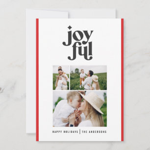 Cartes Pour Fêtes Annuelles Typographie de Noël rouge minimaliste moderne Holi
