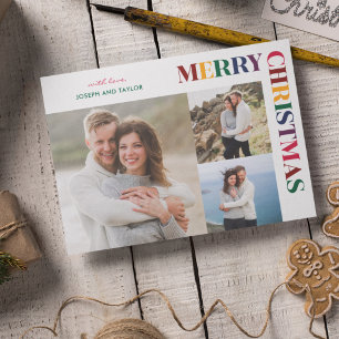 Cartes Pour Fêtes Annuelles Typographie de ton de bijou de Noël joyeux 3 Photo