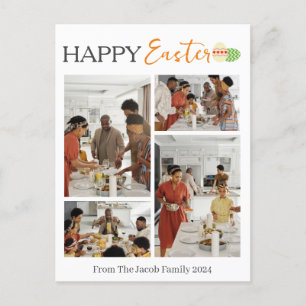 Cartes Pour Fêtes Annuelles Typographie élégante Pâques Famille photo collage