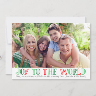 Cartes Pour Fêtes Annuelles Typographie Joy to the World Photo Christmas Card
