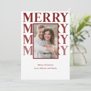 Cartes Pour Fêtes Annuelles Typographie joyeuse en ombre rouge rubis Photo