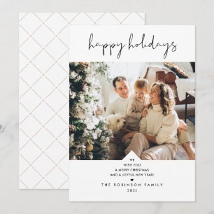 Cartes Pour Fêtes Annuelles Typographie minimaliste amusante Noir Blanc Photo