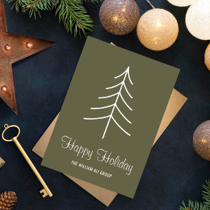 Cartes Pour Fêtes Annuelles Typographie minimaliste simple de l'arbre à pin ve