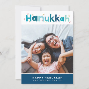 Cartes Pour Fêtes Annuelles TYPOGRAPHIE MODERNE amusant portrait photo coloré