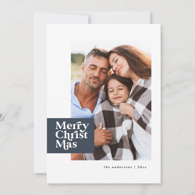 Cartes Pour Fêtes Annuelles Typographie moderne chic Noël élégante photo (Devant)