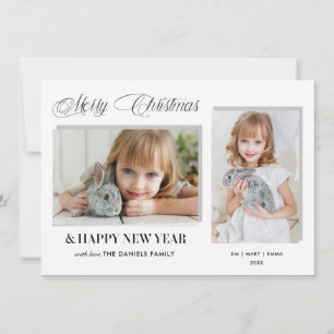 Cartes Pour Fêtes Annuelles Typographie moderne de Noël gris 2-Photo