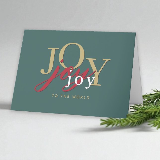 Cartes Pour Fêtes Annuelles Typographie moderne Joie au monde Noël (Créateur téléchargé)