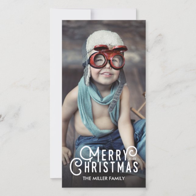 Cartes Pour Fêtes Annuelles Typographie moderne Joyeux Noël Pleine Photo (Devant)