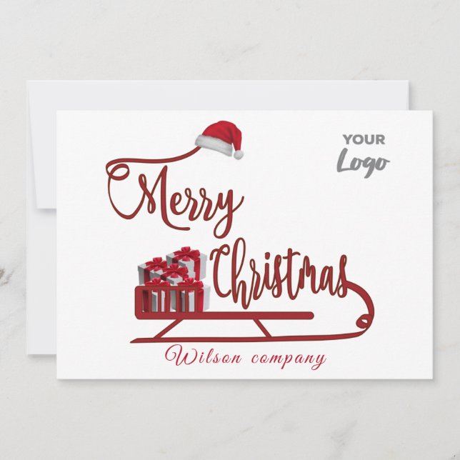 Cartes Pour Fêtes Annuelles Typographie moderne logo Sledge Noël (Devant)