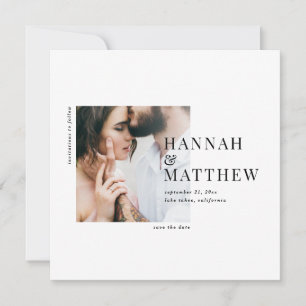 Cartes Pour Fêtes Annuelles Typographie moderne mariage photo enregistrer la d