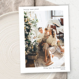 Cartes Pour Fêtes Annuelles Typographie moderne minimaliste Joyeuse photo du N