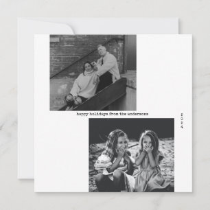 Cartes Pour Fêtes Annuelles Typographie noir blanc minimaliste Noël