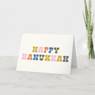 Cartes Pour Fêtes Annuelles Typographie rétro colorée Hanoukka