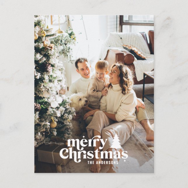 Cartes Pour Fêtes Annuelles Typographie rétro moderne photo complète (Devant)