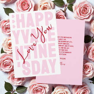 Cartes Pour Fêtes Annuelles Typographie Rose et Rouge Joyuse Saint-Valentin
