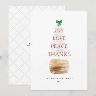 Cartes Pour Fêtes Annuelles Typographie simple Arbre de Noël de Bohême