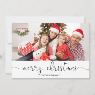 Cartes Pour Fêtes Annuelles Typographie simpliste Noir Blanc Photo de Noël