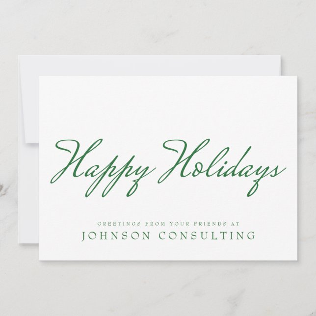Cartes Pour Fêtes Annuelles Typographie verte simple | Salutations de vacances (Devant)