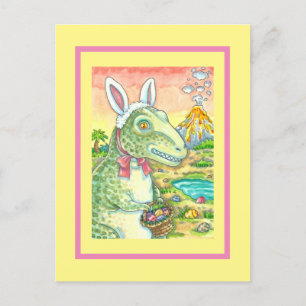 CARTES POUR FÊTES ANNUELLES TYRANNOSAURUS, CUTE T-REX, EASTER BUNNY DINO