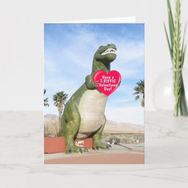 Cartes Pour Fêtes Annuelles Tyrannosaurus Rex Dinosaur Valentine (Devant)