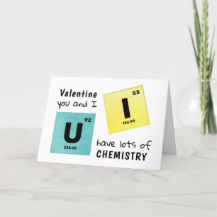 Cartes Pour Fêtes Annuelles U et I Chimie de table périodique Valentine Nom H