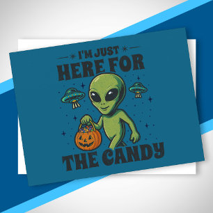 Cartes Pour Fêtes Annuelles UFO Halloween Pour le Costume d'Alien Drôle de Bon