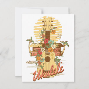 Cartes Pour Fêtes Annuelles Ukulele - Souvenirs d'été d'Hawaii