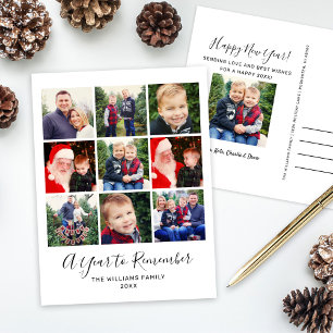 Cartes Pour Fêtes Annuelles Un an à retenir Bonne année Photo Collage