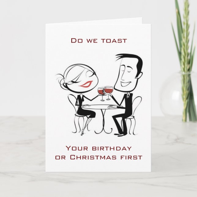 CARTES POUR FÊTES ANNUELLES UN ANNIVERSAIRE "SPÉCIAL" / NOËL SOUHAITER & TOAST (Devant)