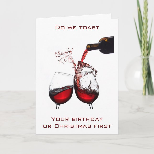 CARTES POUR FÊTES ANNUELLES UN ANNIVERSAIRE "SPÉCIAL" / NOËL SOUHAITER & TOAST (Devant)