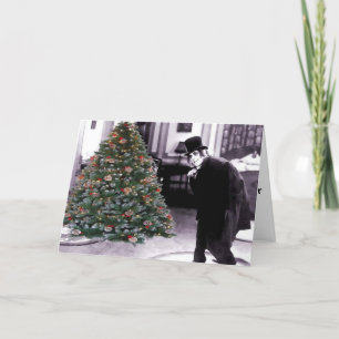 Cartes Pour Fêtes Annuelles Un arbre de Noël après Mignight