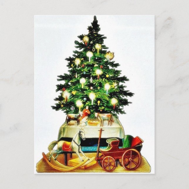 Cartes Pour Fêtes Annuelles Un arbre de Noël décoré (Devant)