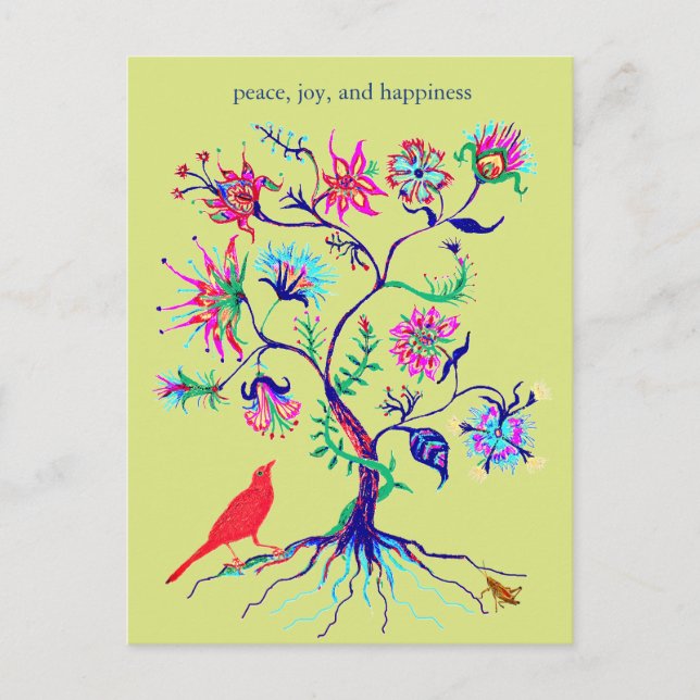 Cartes Pour Fêtes Annuelles Un arbre de vie (Devant)