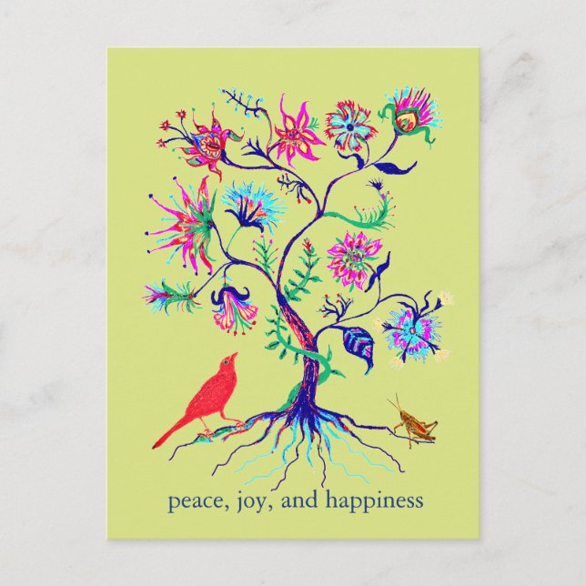 Cartes Pour Fêtes Annuelles Un arbre de vie (Devant)