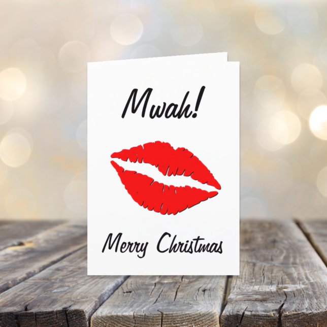 Cartes Pour Fêtes Annuelles Un baiser pour les lèvres rouges de Noël (Créateur téléchargé)