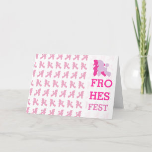 Cartes Pour Fêtes Annuelles Un caniche en rose salutations
