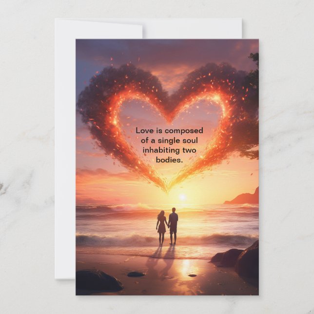 Cartes Pour Fêtes Annuelles Un ciel d'amour rouge pour elle (Devant)