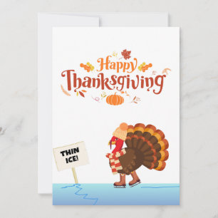 Cartes Pour Fêtes Annuelles Un drôle de patinage en Turquie sur la glace fine.