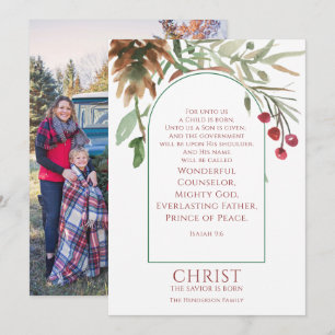 Cartes Pour Fêtes Annuelles Un enfant est né Photo Noël