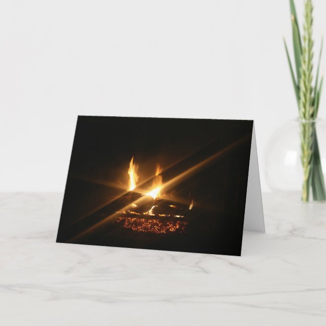 Cartes Pour Fêtes Annuelles Un feu cosy (Devant)