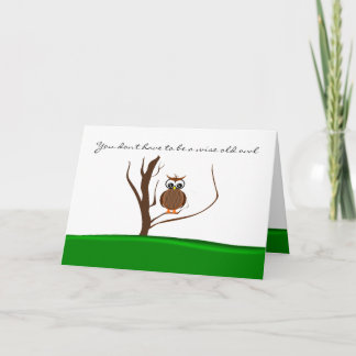 Cartes Pour Fêtes Annuelles Un hibou/deux hiboux assis dans un arbre - Saint-V