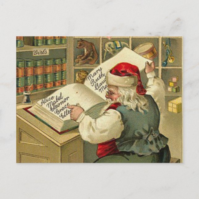 Cartes Pour Fêtes Annuelles Un joyeux atelier Père Noël de Noël (Devant)