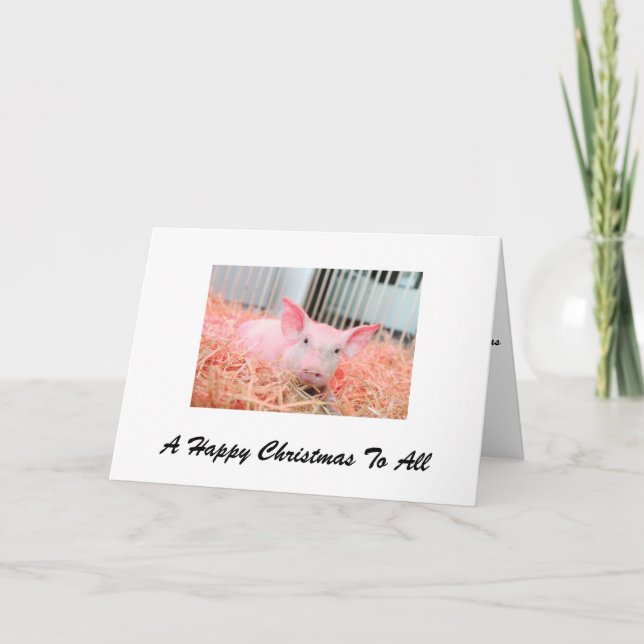 Cartes Pour Fêtes Annuelles Un joyeux Noël de porc pour tous (Devant)