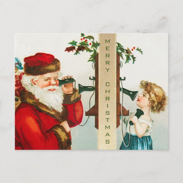 Cartes Pour Fêtes Annuelles Un joyeux Père Noël par Ellen Clapsaddle (Devant)