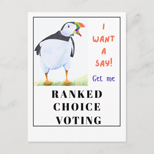 Cartes Pour Fêtes Annuelles Un macareux criard veut prendre part au vote. (Devant)