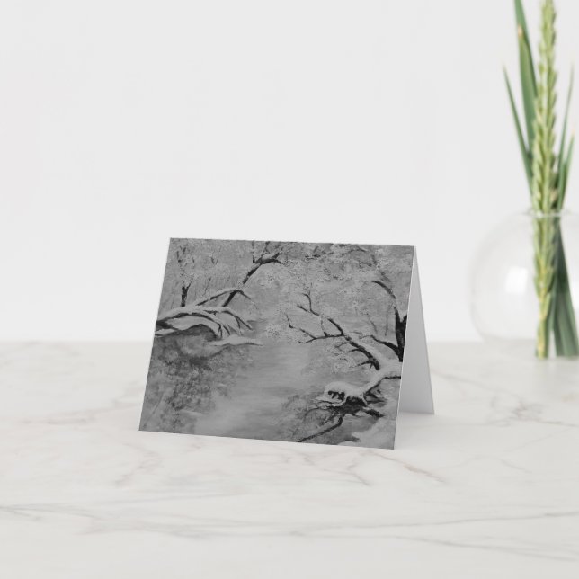 Cartes Pour Fêtes Annuelles Un magnifique paysage hivernal, une scène enneigée (Devant)