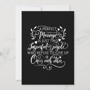 Cartes Pour Fêtes Annuelles Un mariage parfait n'est que deux personnes imparf