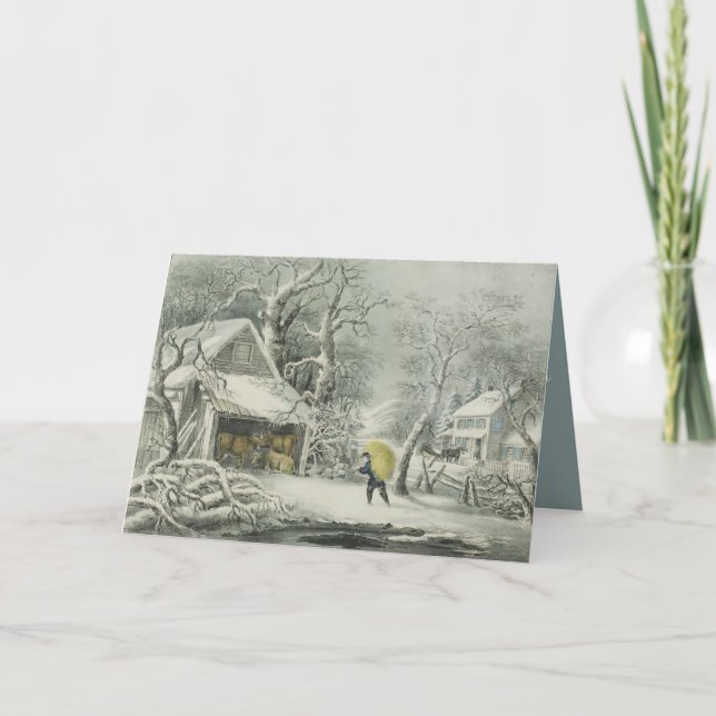Cartes Pour Fêtes Annuelles Un Matin neigeux - Fanny Palmer (Devant)