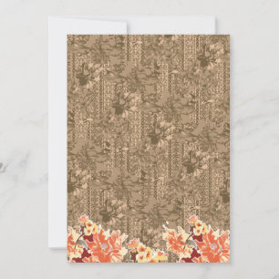 Cartes Pour Fêtes Annuelles Un motif floral vintage avec desi marron complexe